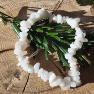 pierre de lune blanche bracelet baroque