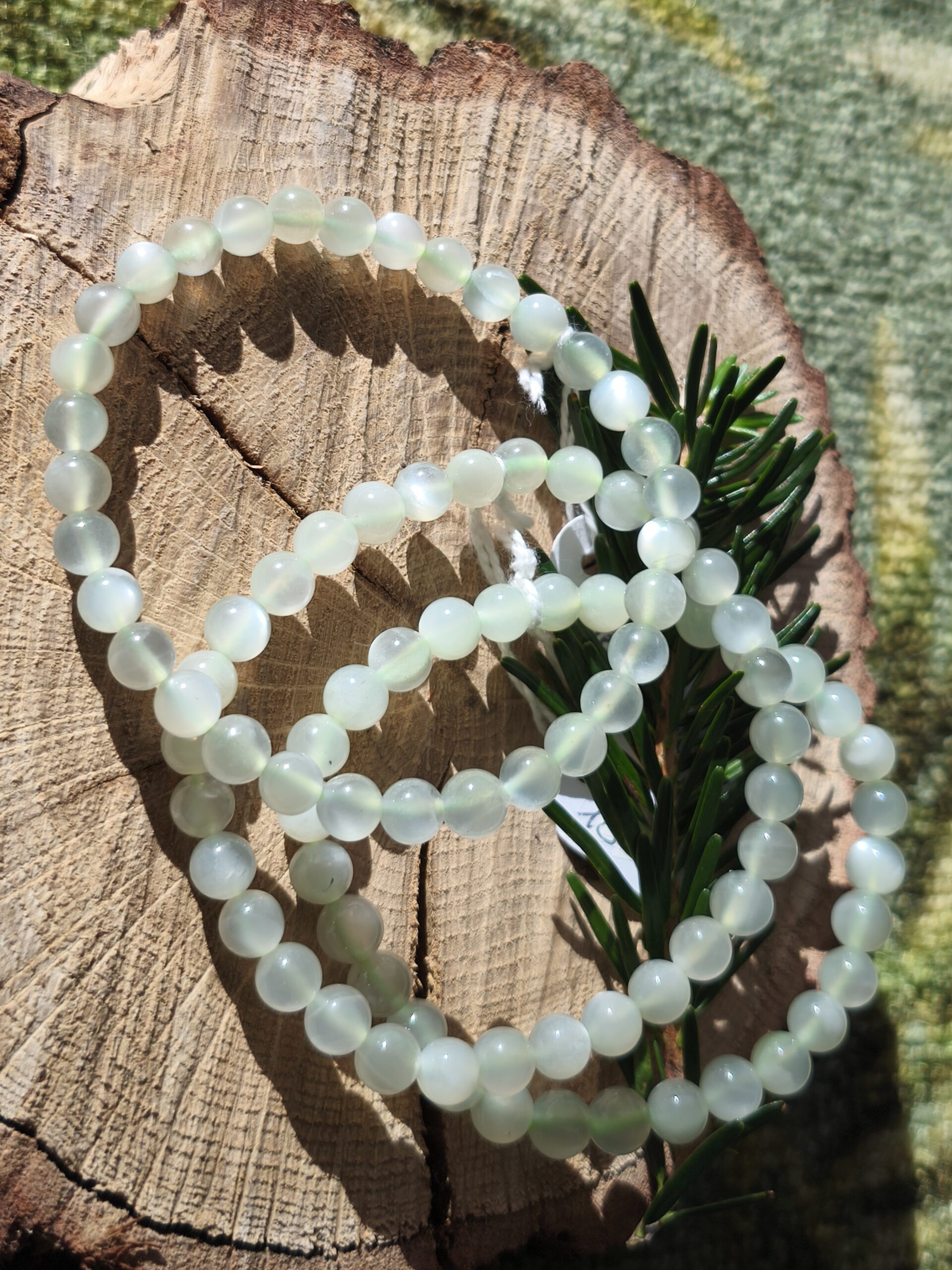 bracelet pierre de lune verte bracelet 18,5 cm – Image 2