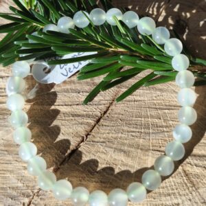 bracelet pierre de lune verte bracelet 18,5 cm