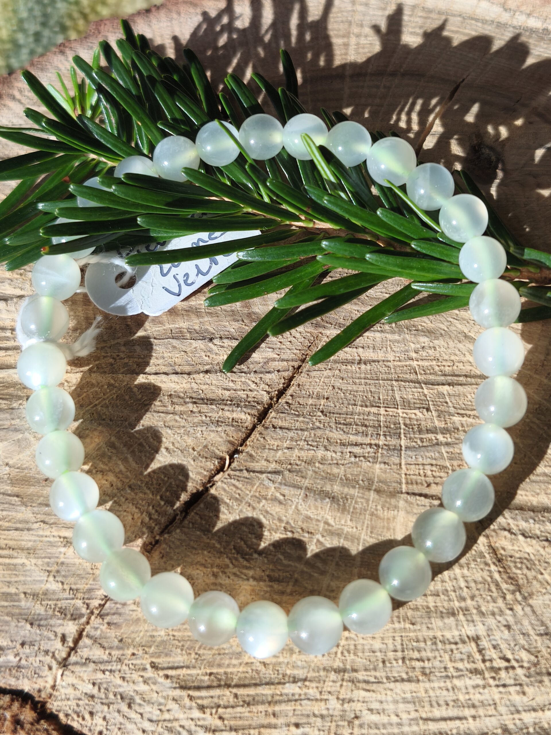 bracelet pierre de lune verte bracelet 18,5 cm