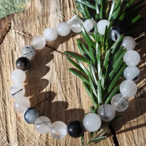 quartz tourmaline bracelet