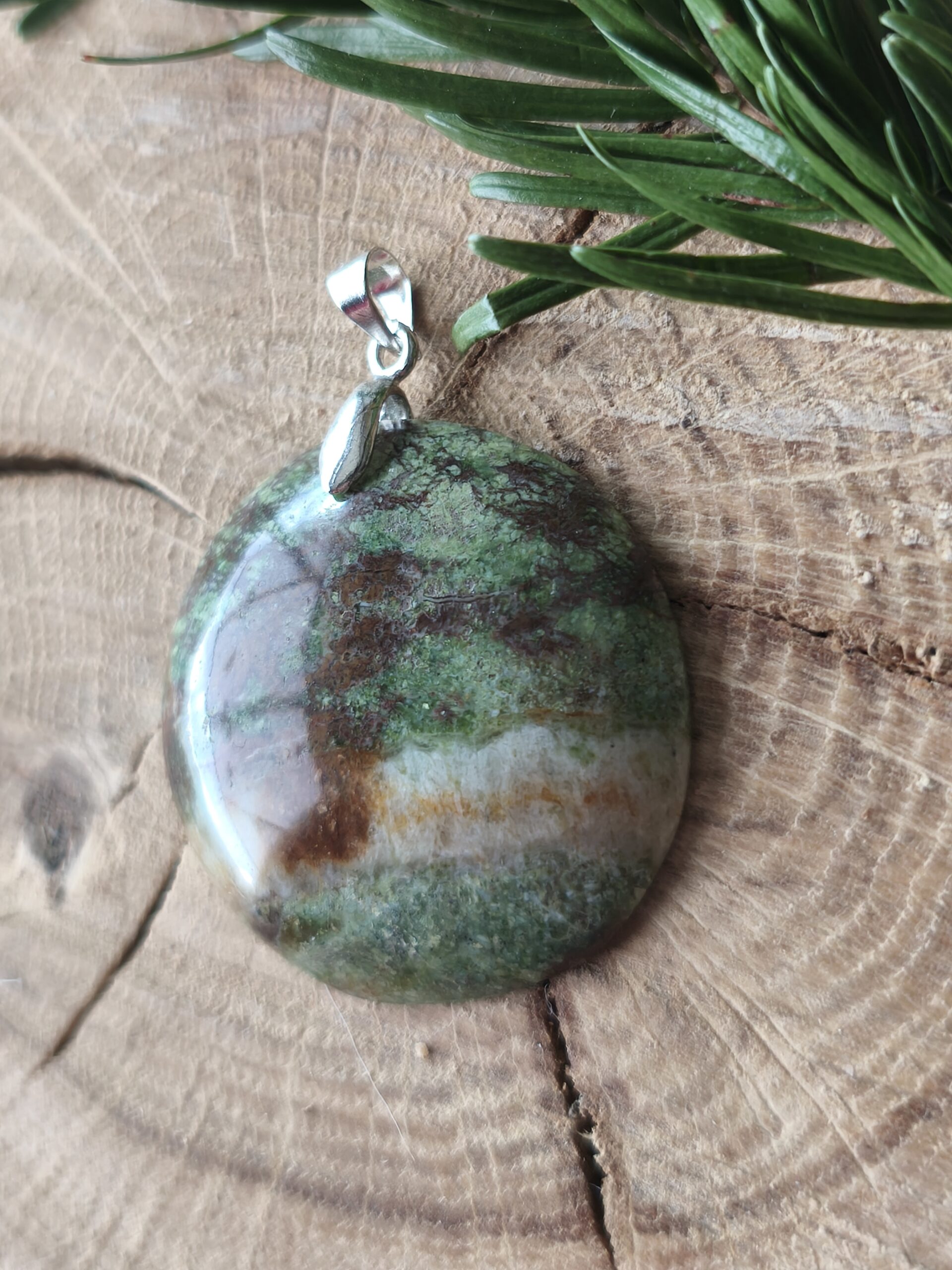 chrysoprase pendentif rond – Image 2