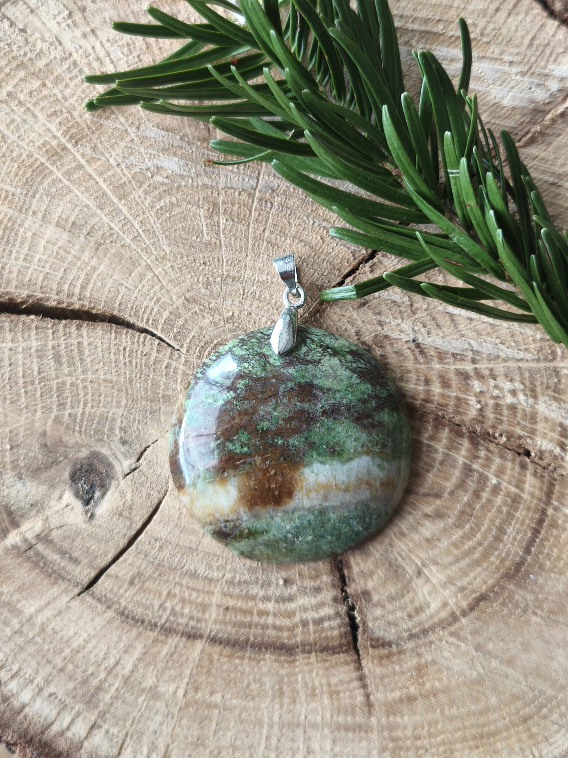 chrysoprase pendentif rond – Image 3
