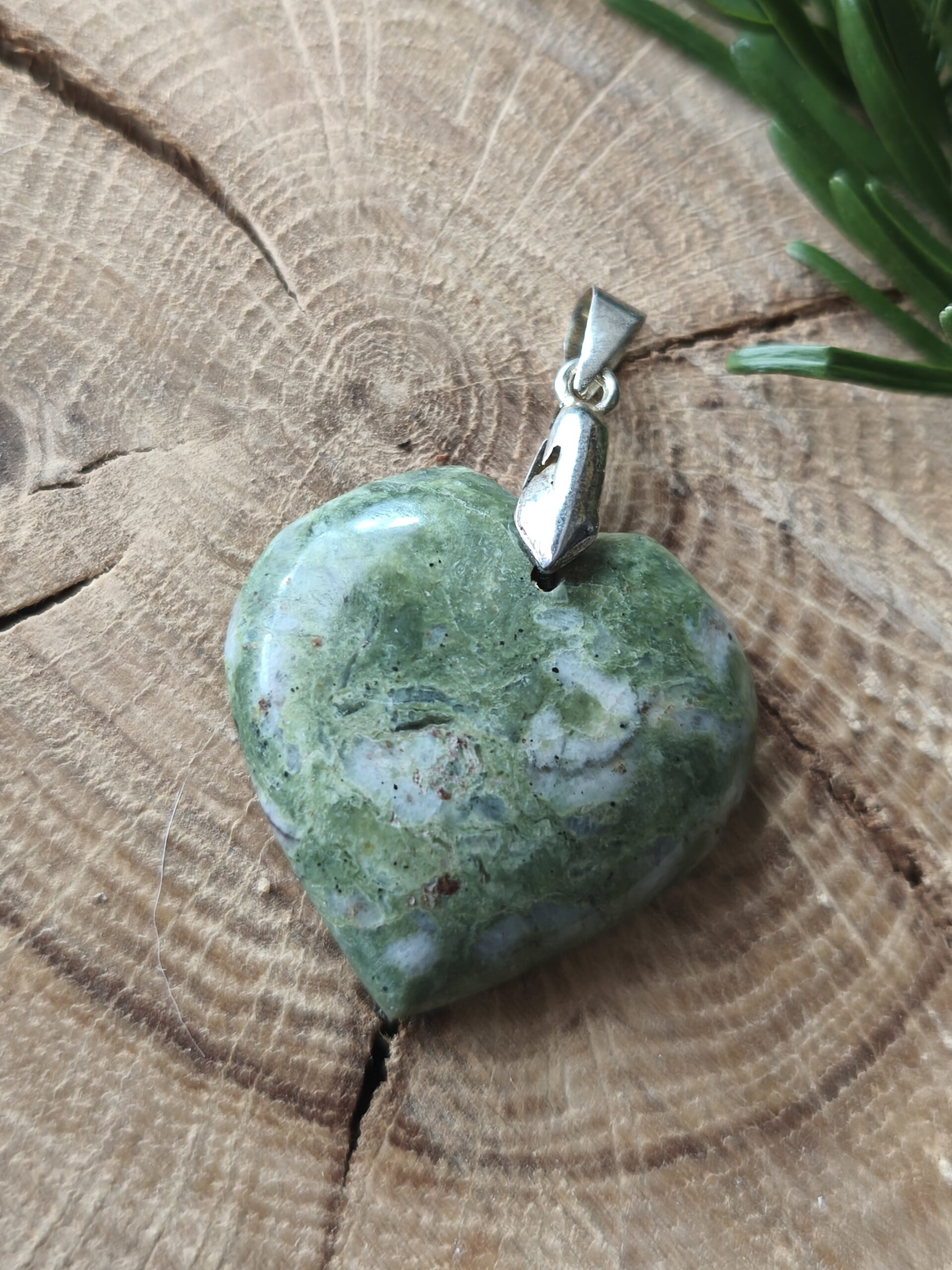 chrysoprase pendentif coeur – Image 2
