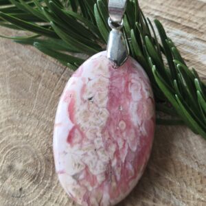 rhodochrosite pendentif ovale