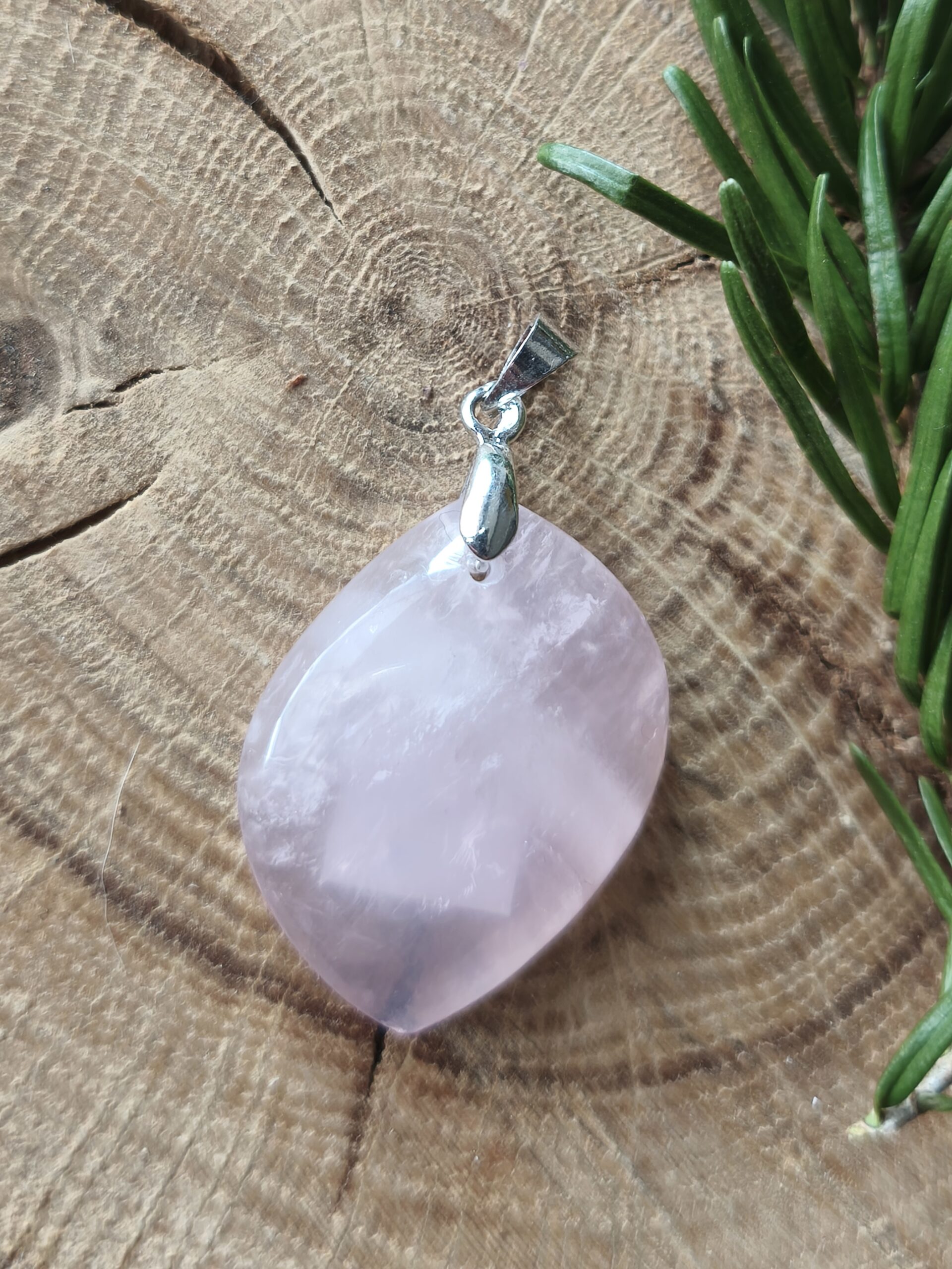 quartz rose pendentif forme libre