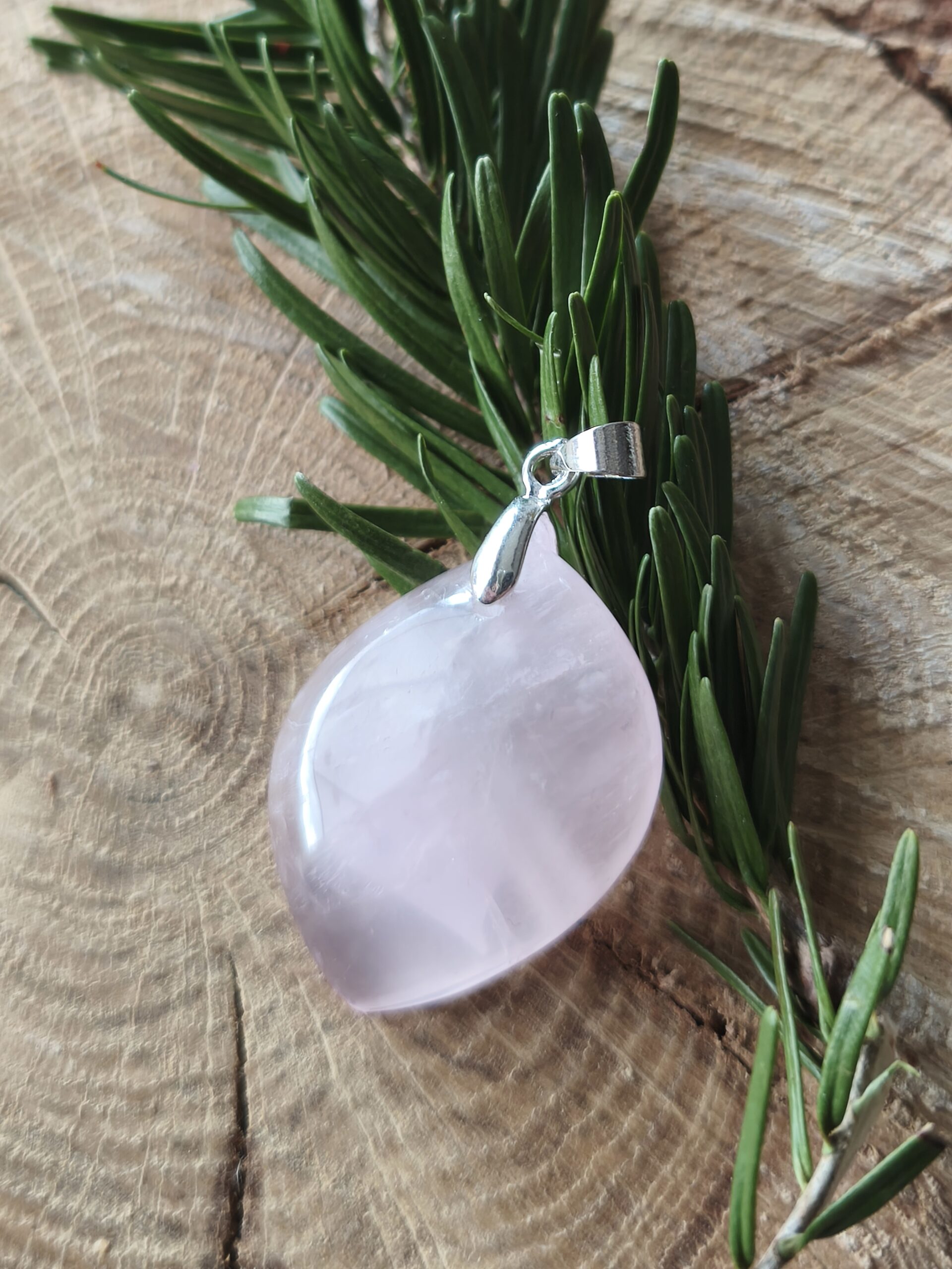 quartz rose pendentif forme libre – Image 2