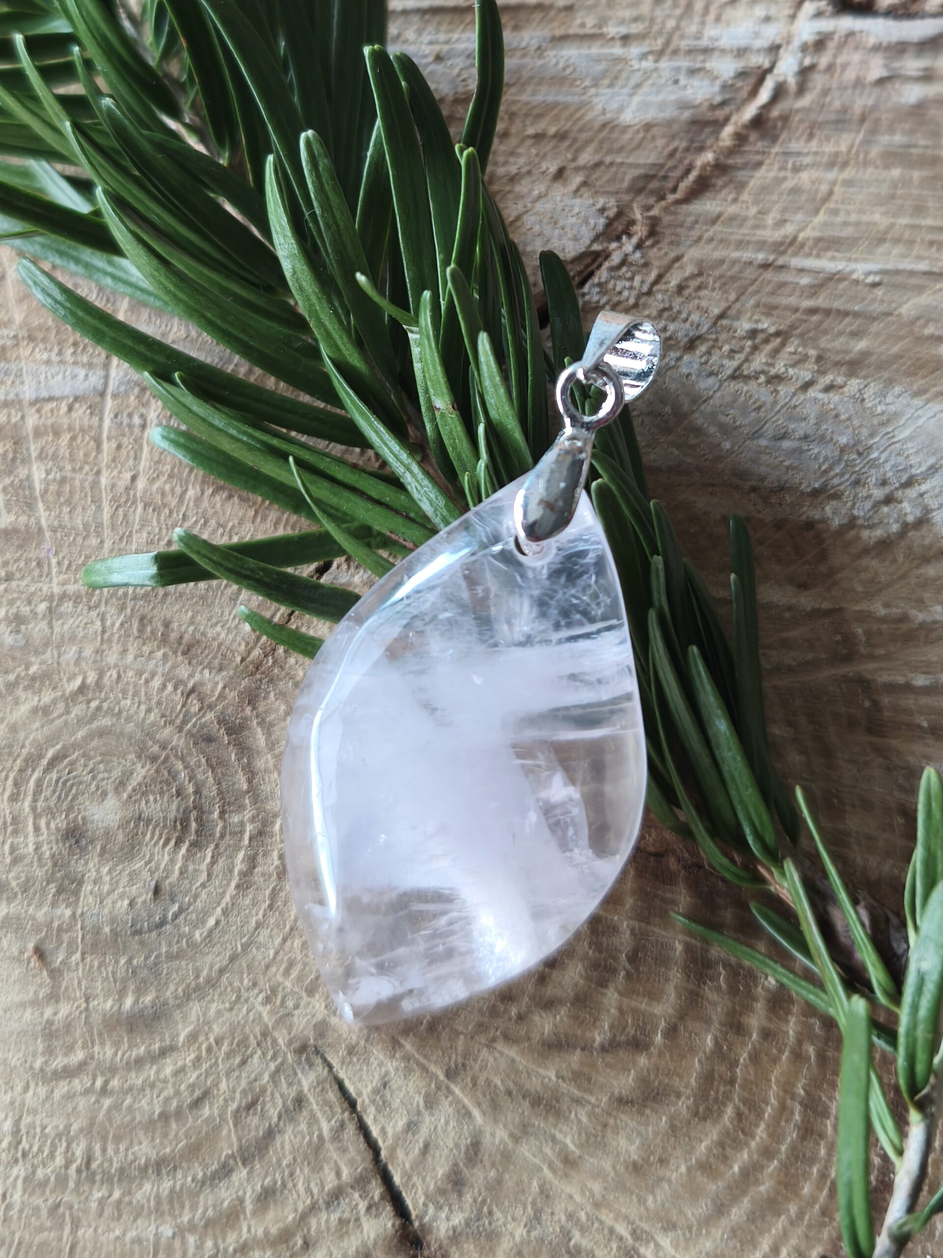 quartz rose pendentif forme libre
