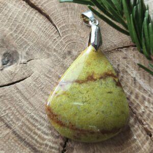 opale verte pendentif forme libre