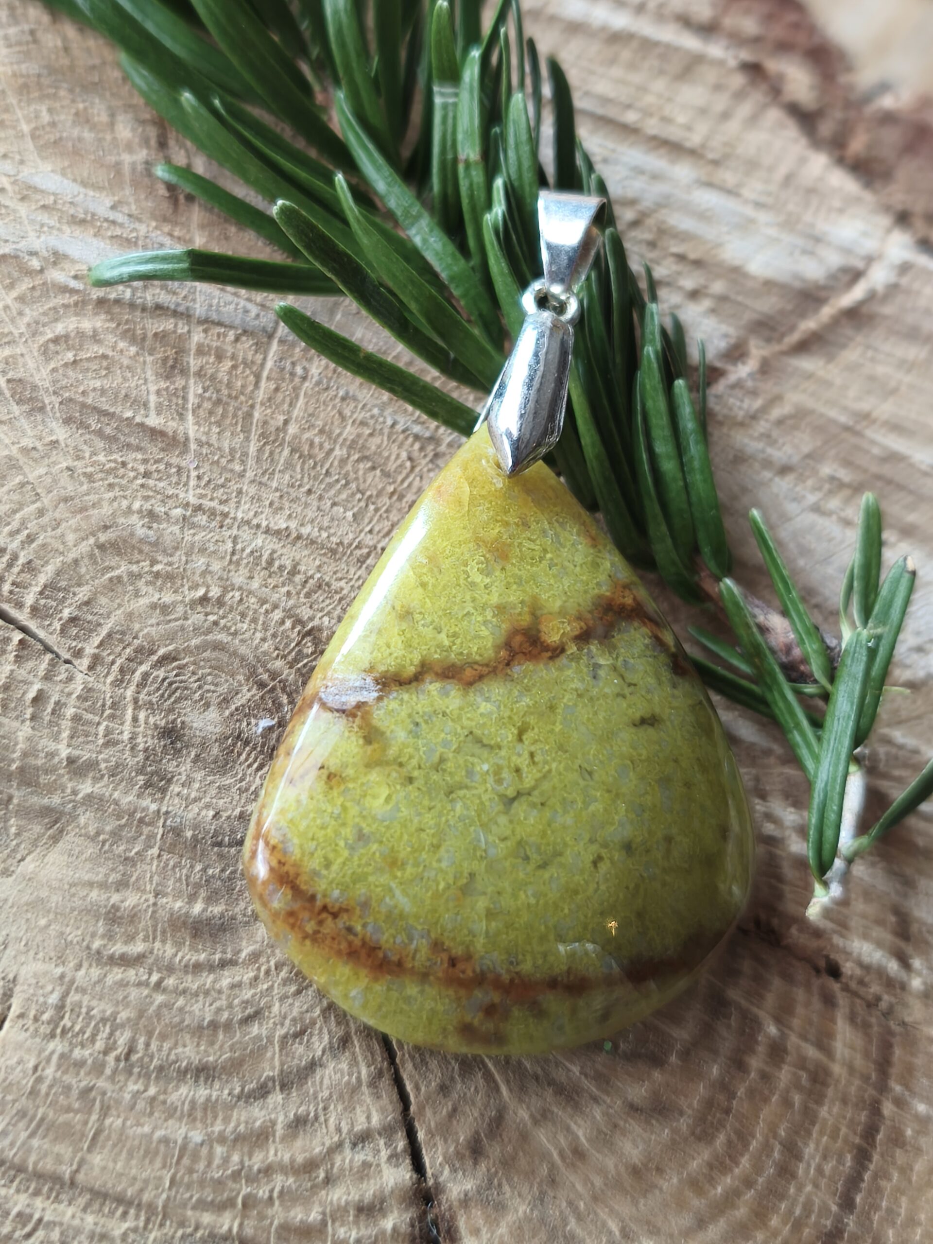 opale verte pendentif forme libre – Image 2