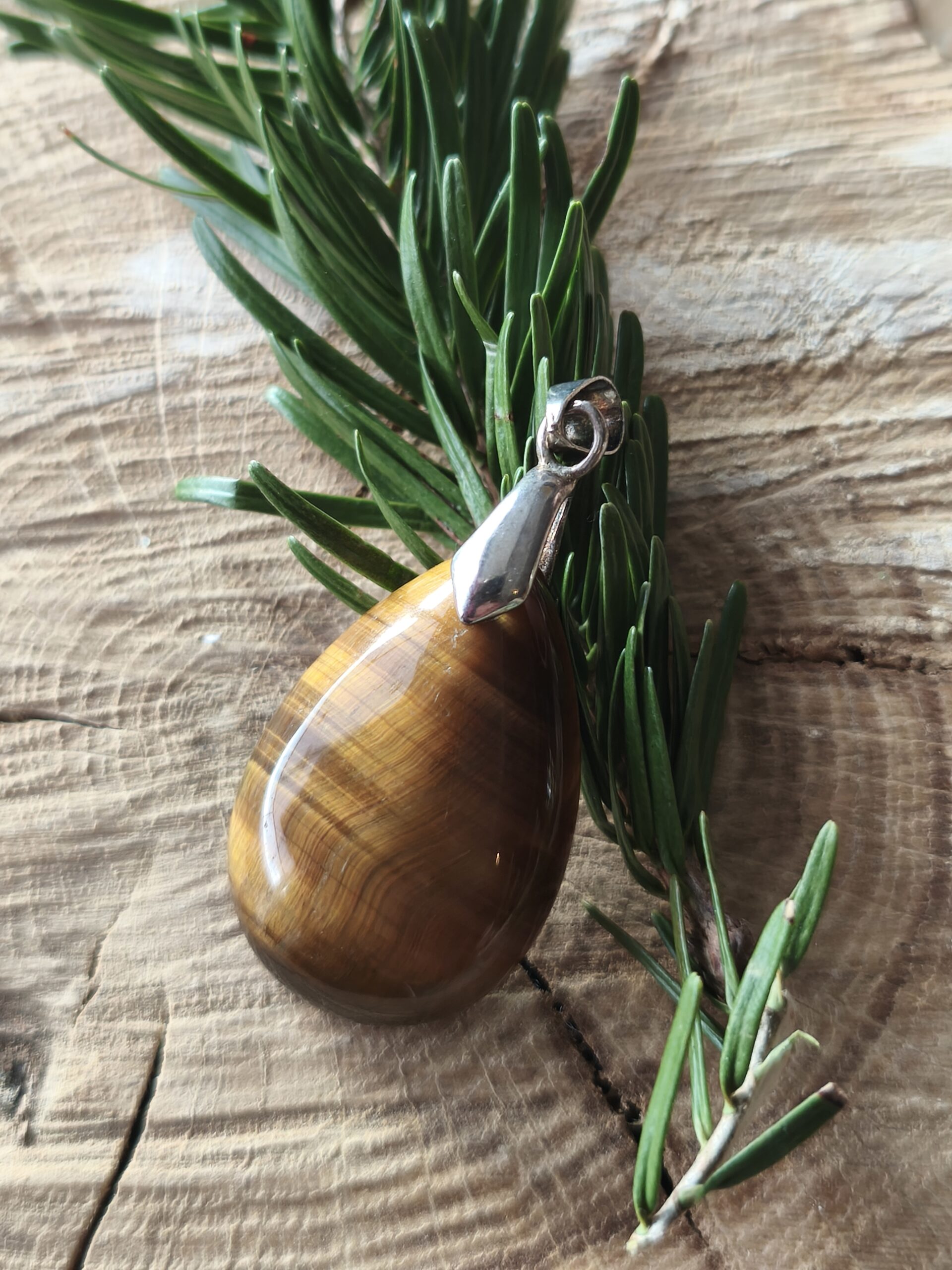 oeil de tigre pendentif goutte – Image 2
