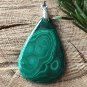 malachite pendentif goutte