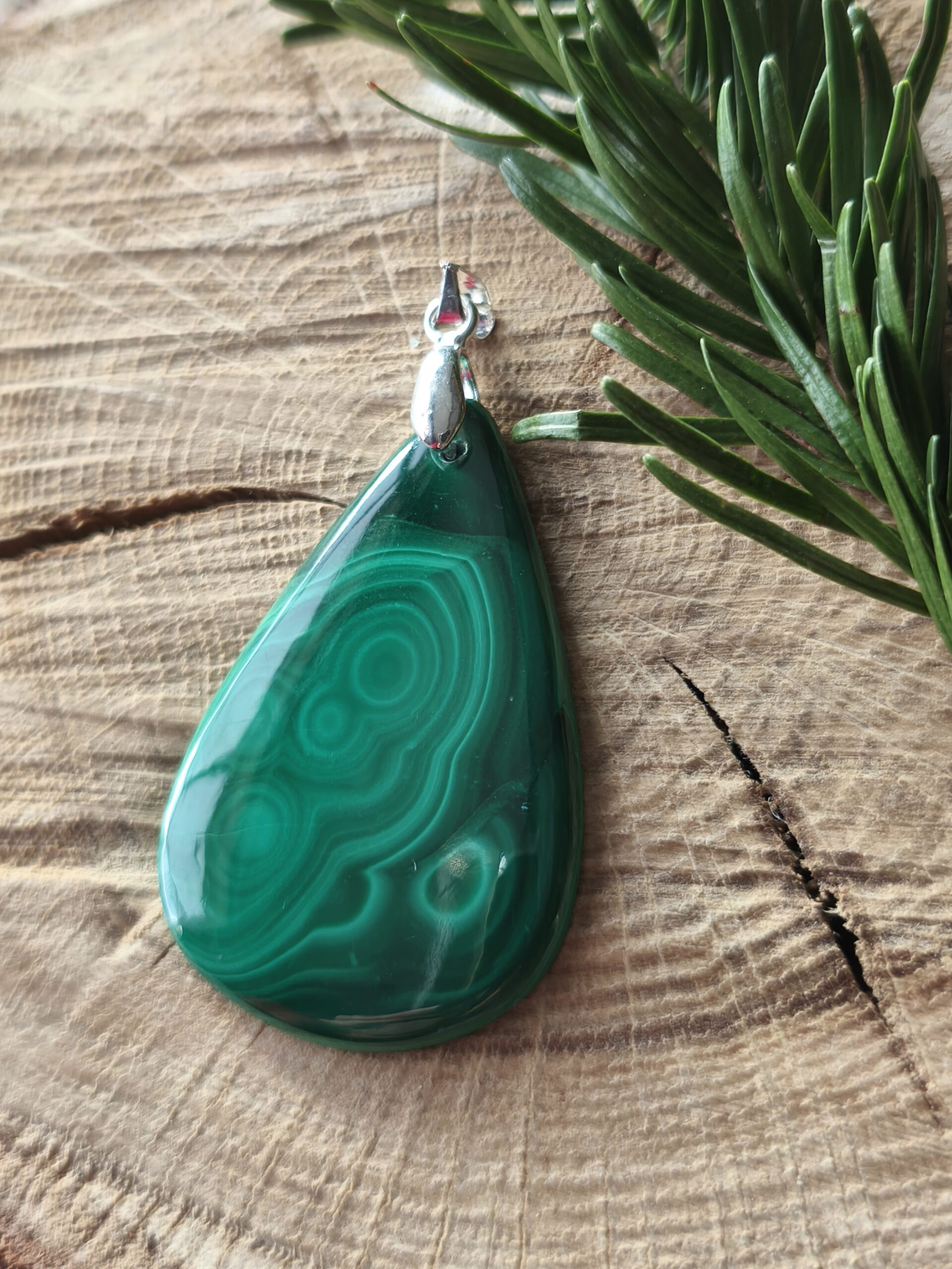 malachite pendentif goutte – Image 2
