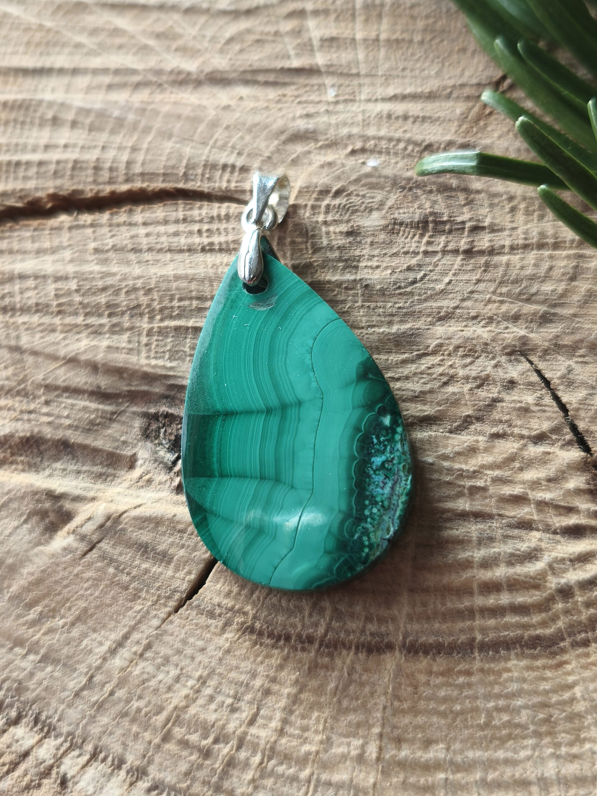 malachite pendentif petite goutte – Image 2