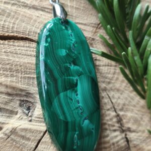 malachite pendentif ovale