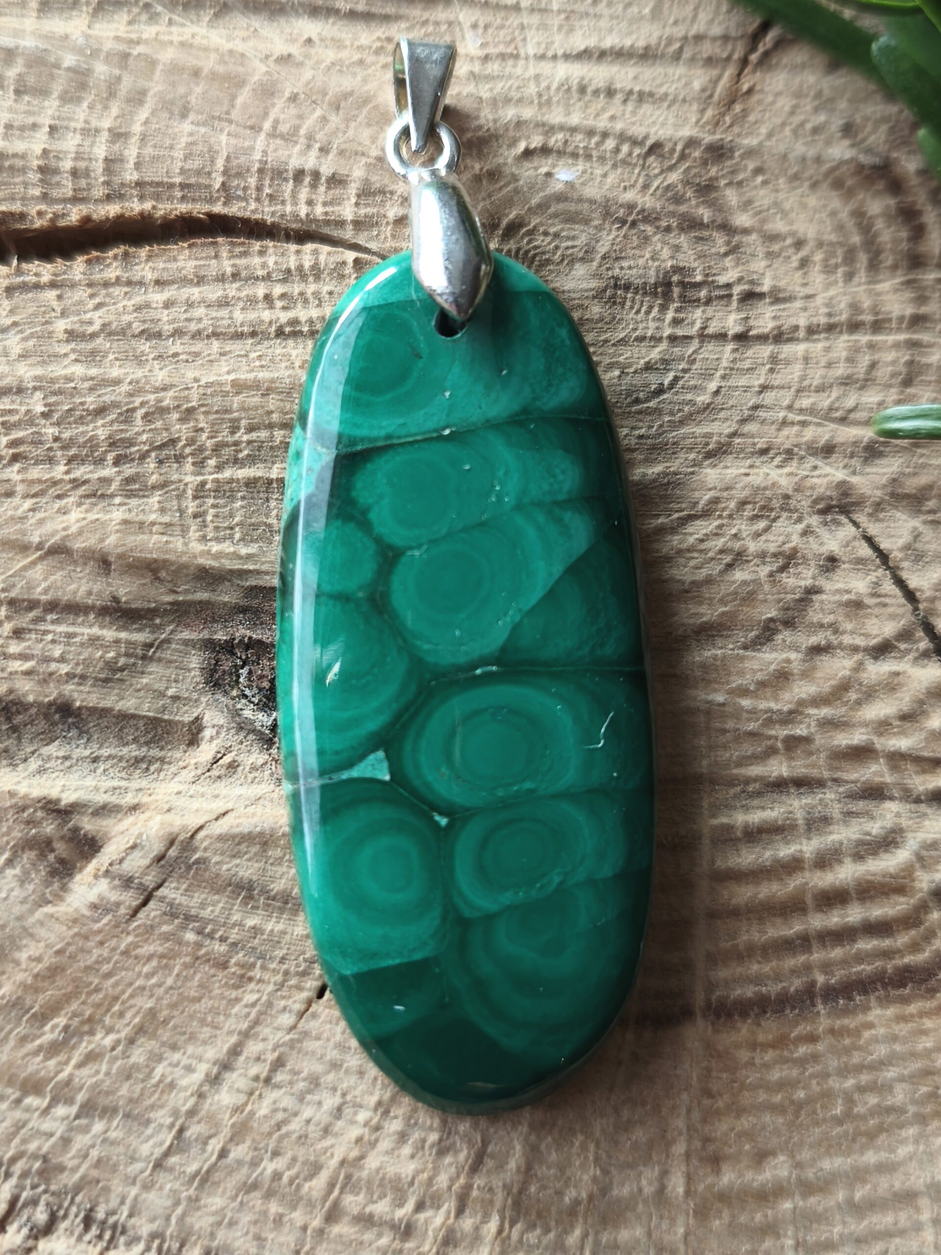 malachite pendentif ovale – Image 2
