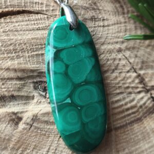 malachite pendentif ovale