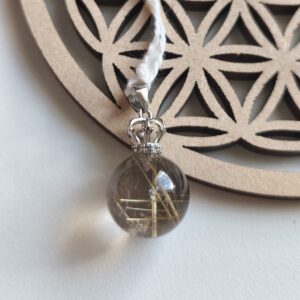 quartz rutile pendentif boule et couronne