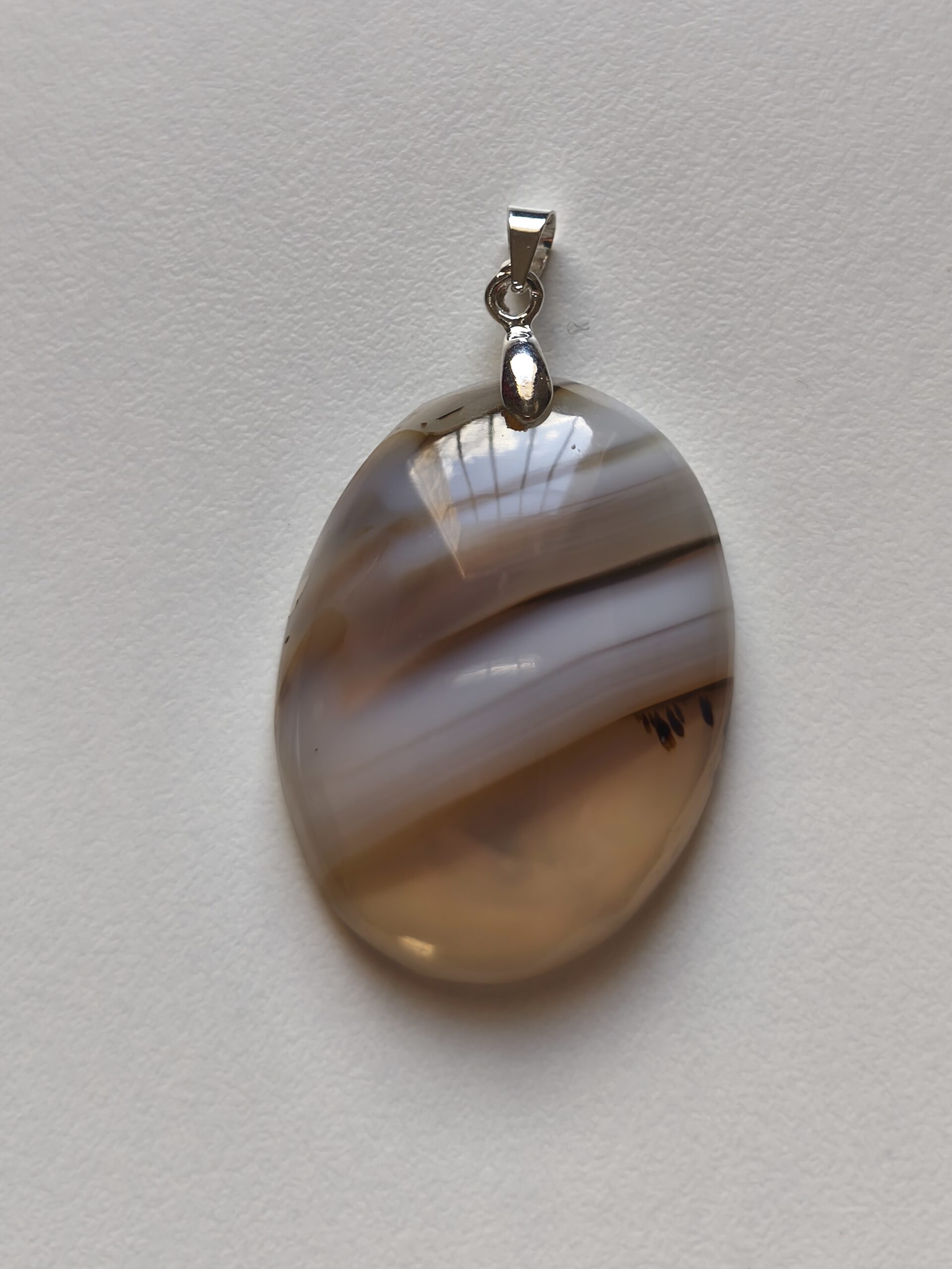 agate rubanée pendentif ovale – Image 2