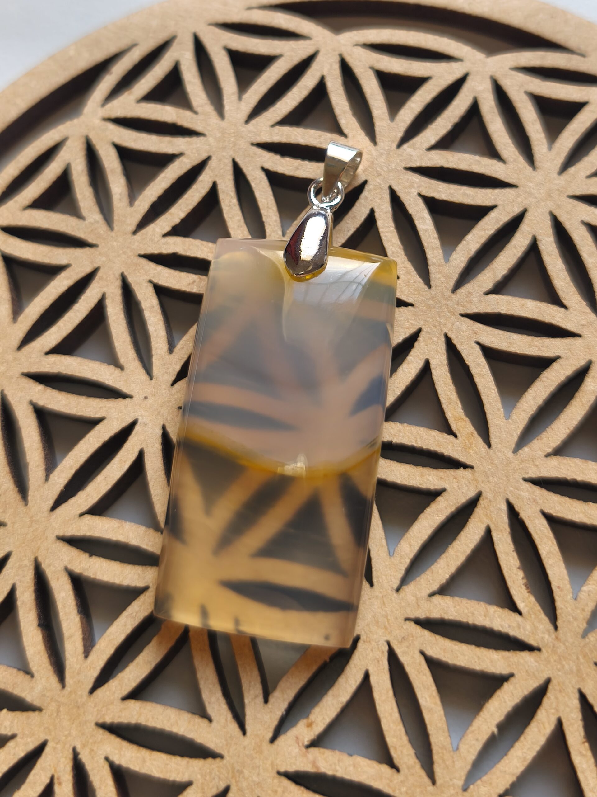 agate rubanée pendentif rectangulaire – Image 2