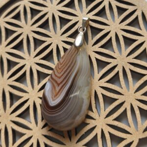 agate Botswana pendentif goutte