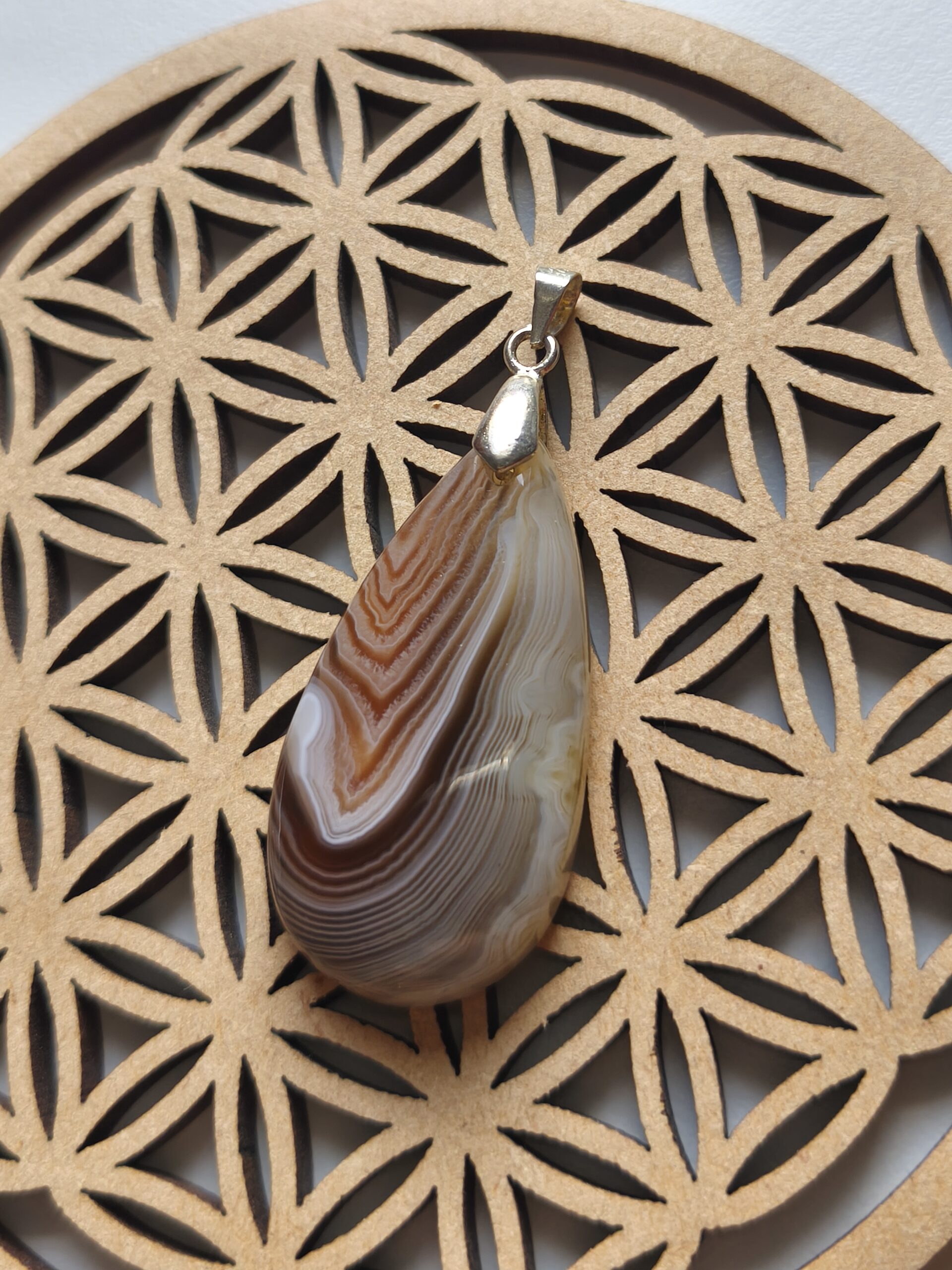 agate Botswana pendentif goutte