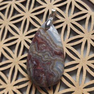 agate crazy lace pendentif goutte