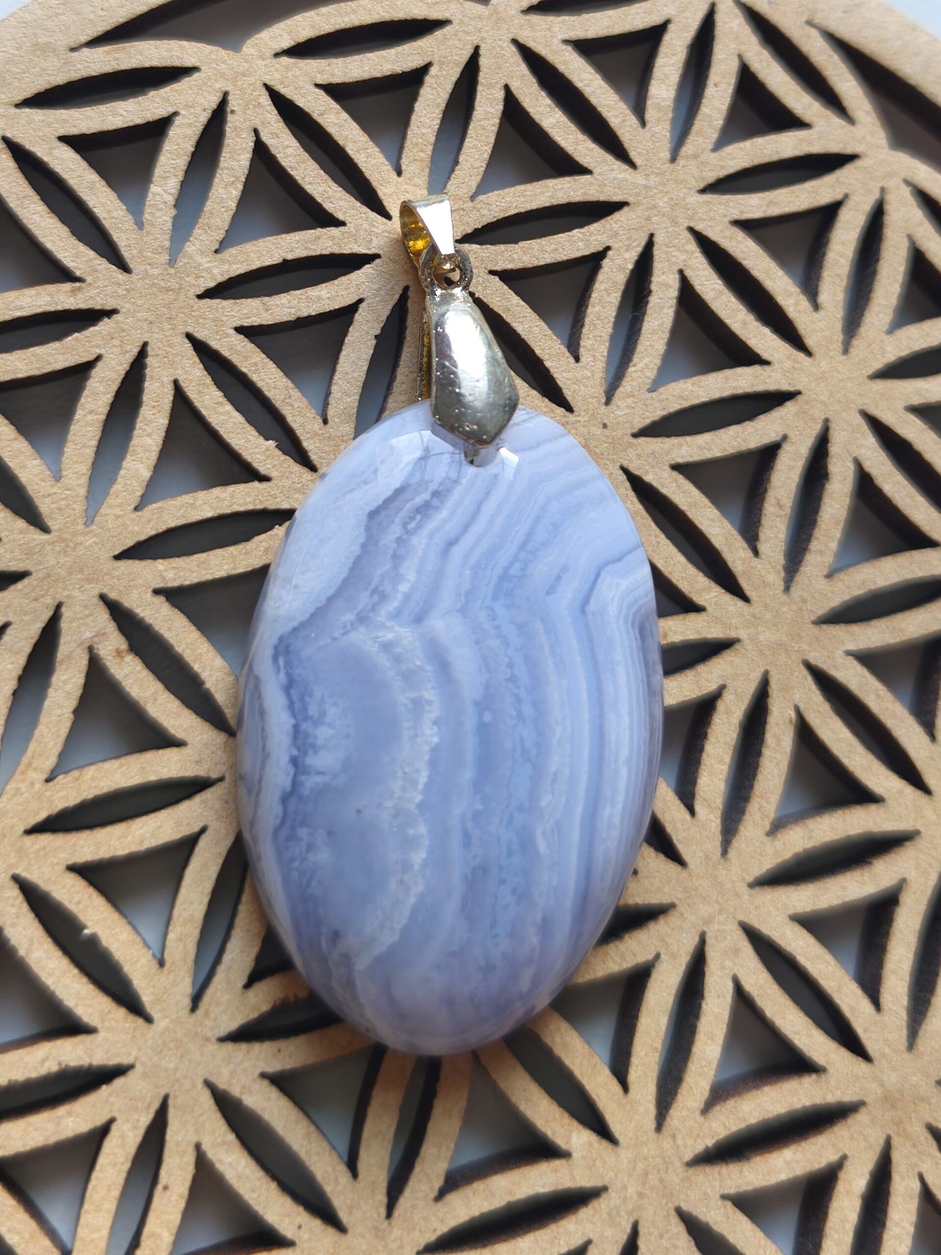 Calcédoine pendentif ovale – Image 2