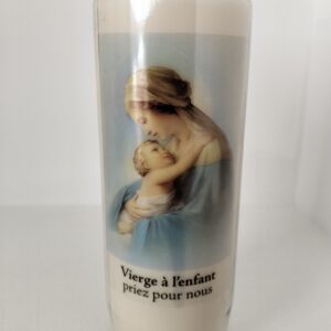 Bougies neuvaine Sainte Vierge à l'enfant avec prière