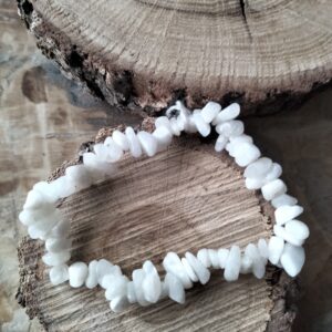 Pierre de lune blanche bracelet baroque