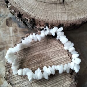 Pierre de lune blanche bracelet baroque