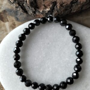 Spinelle noire facettée bracelet
