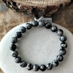 Obsidienne neige bracelet