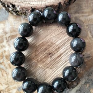 Obsidienne argenté bracelet