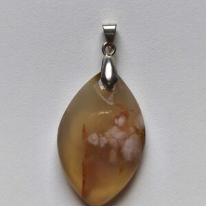 agate fleur pendentif forme libre