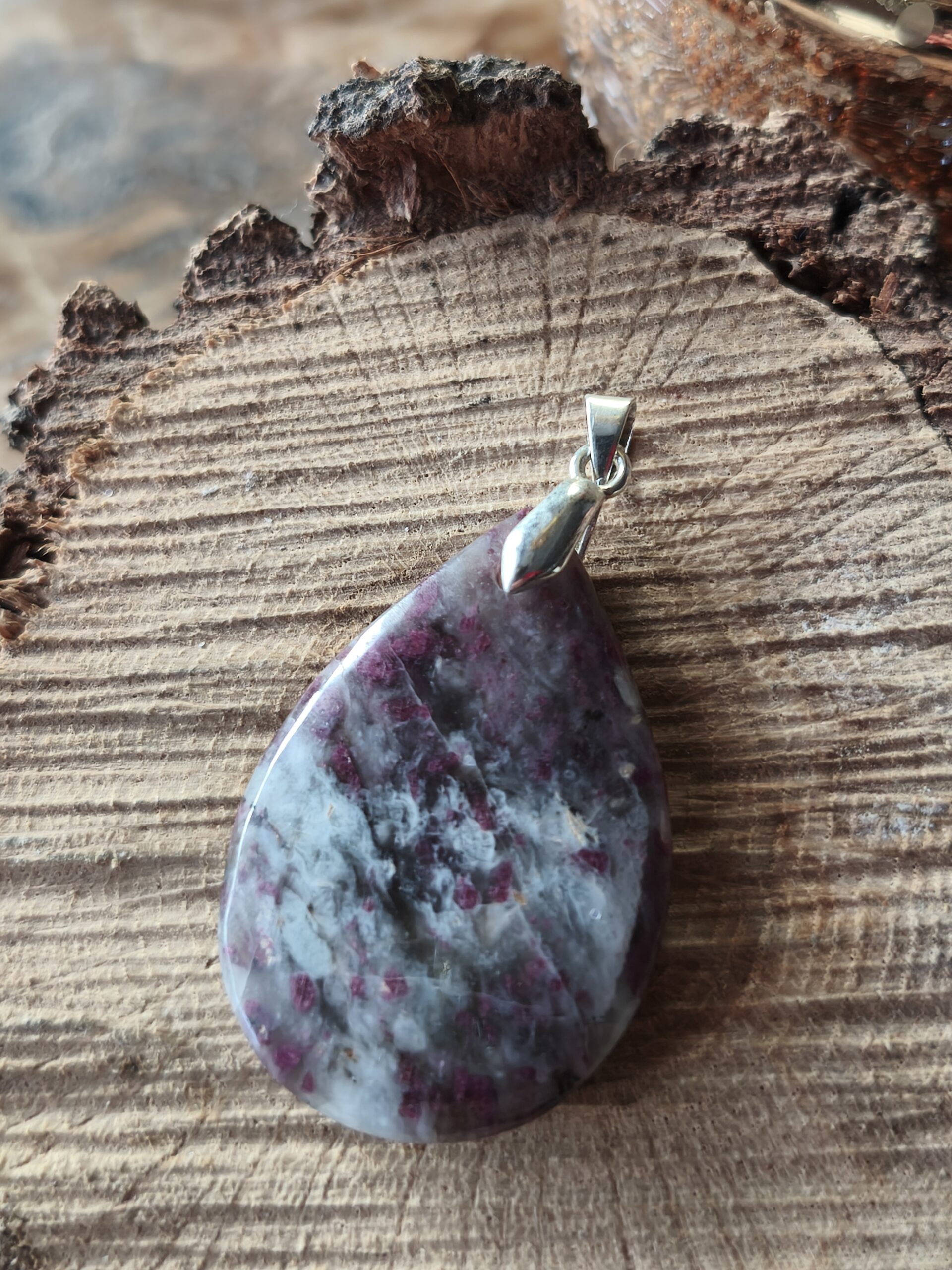 rubellite pendentif goutte