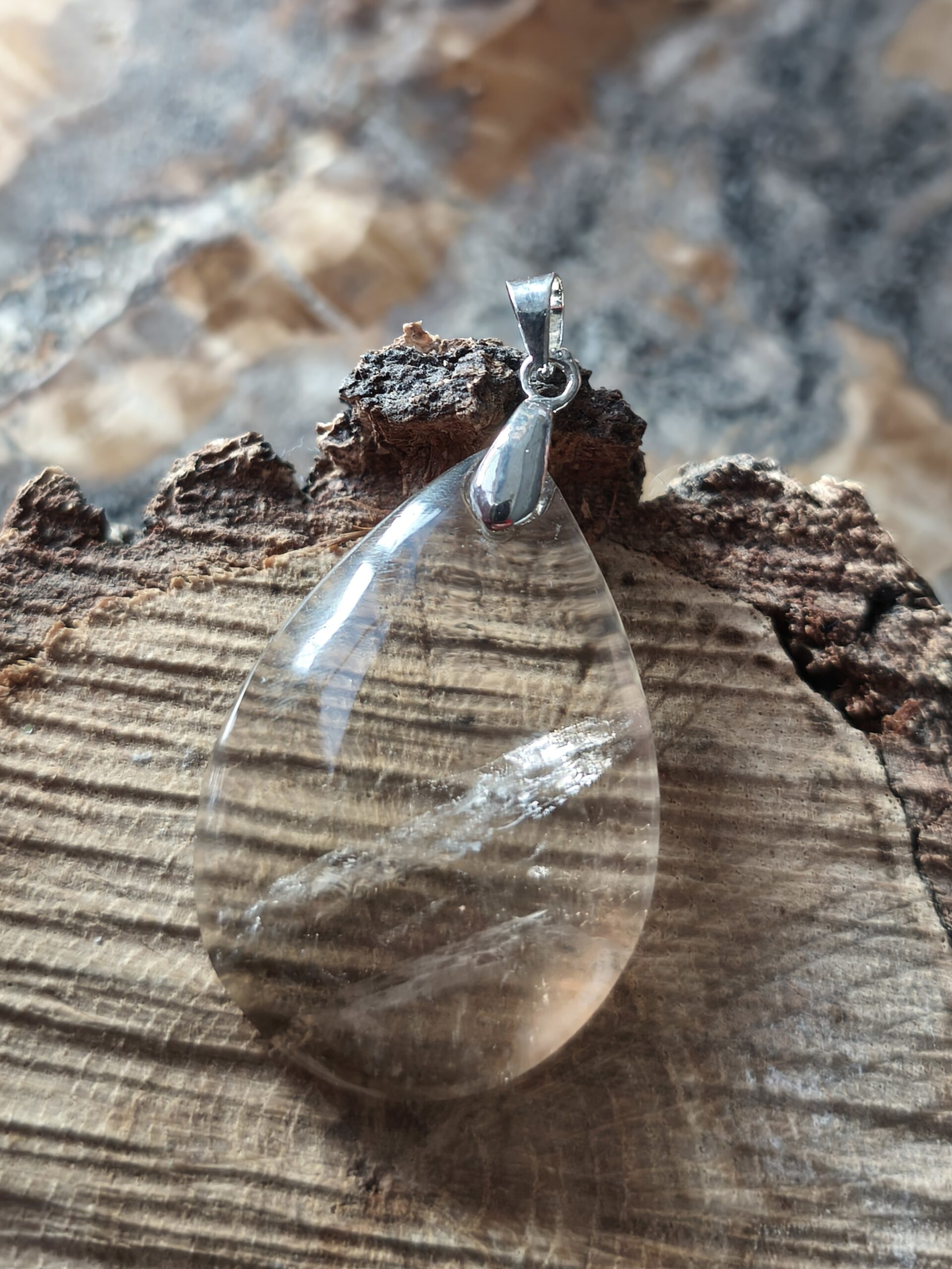quartz fumé pendentif goutte – Image 2