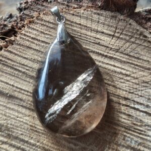 quartz fumé pendentif goutte