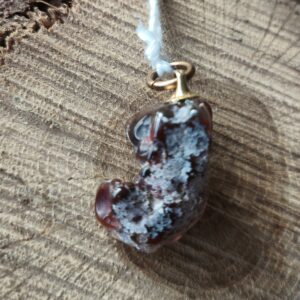 agate feu brute pendentif