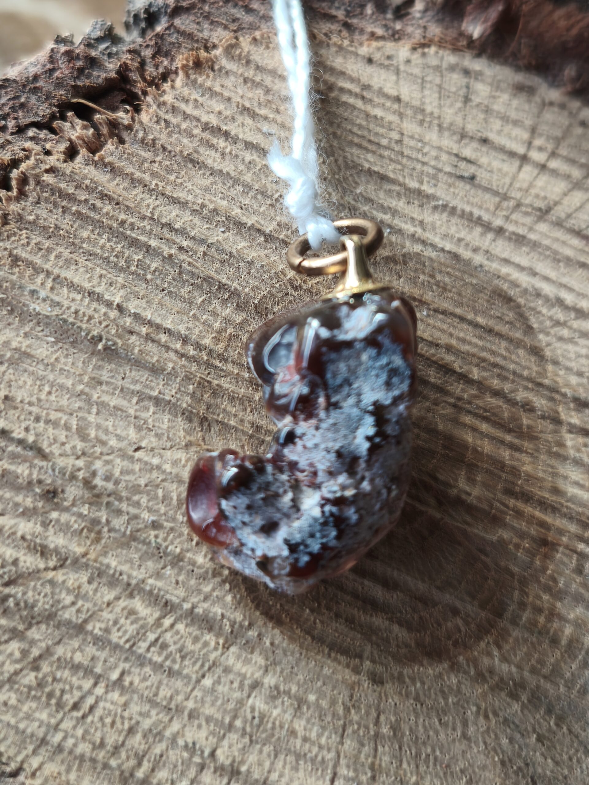 agate feu brute pendentif
