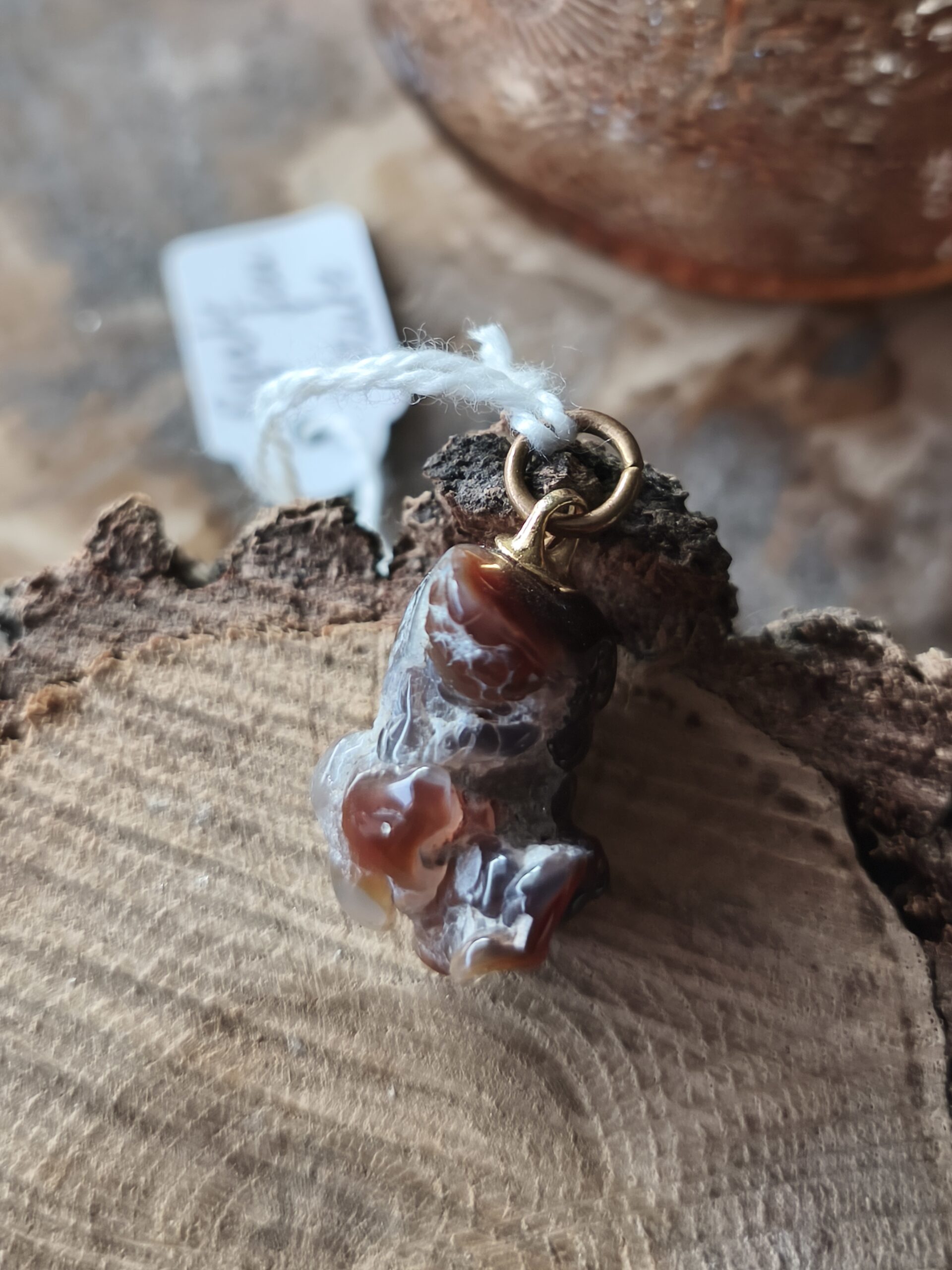 agate feu brute pendentif – Image 2