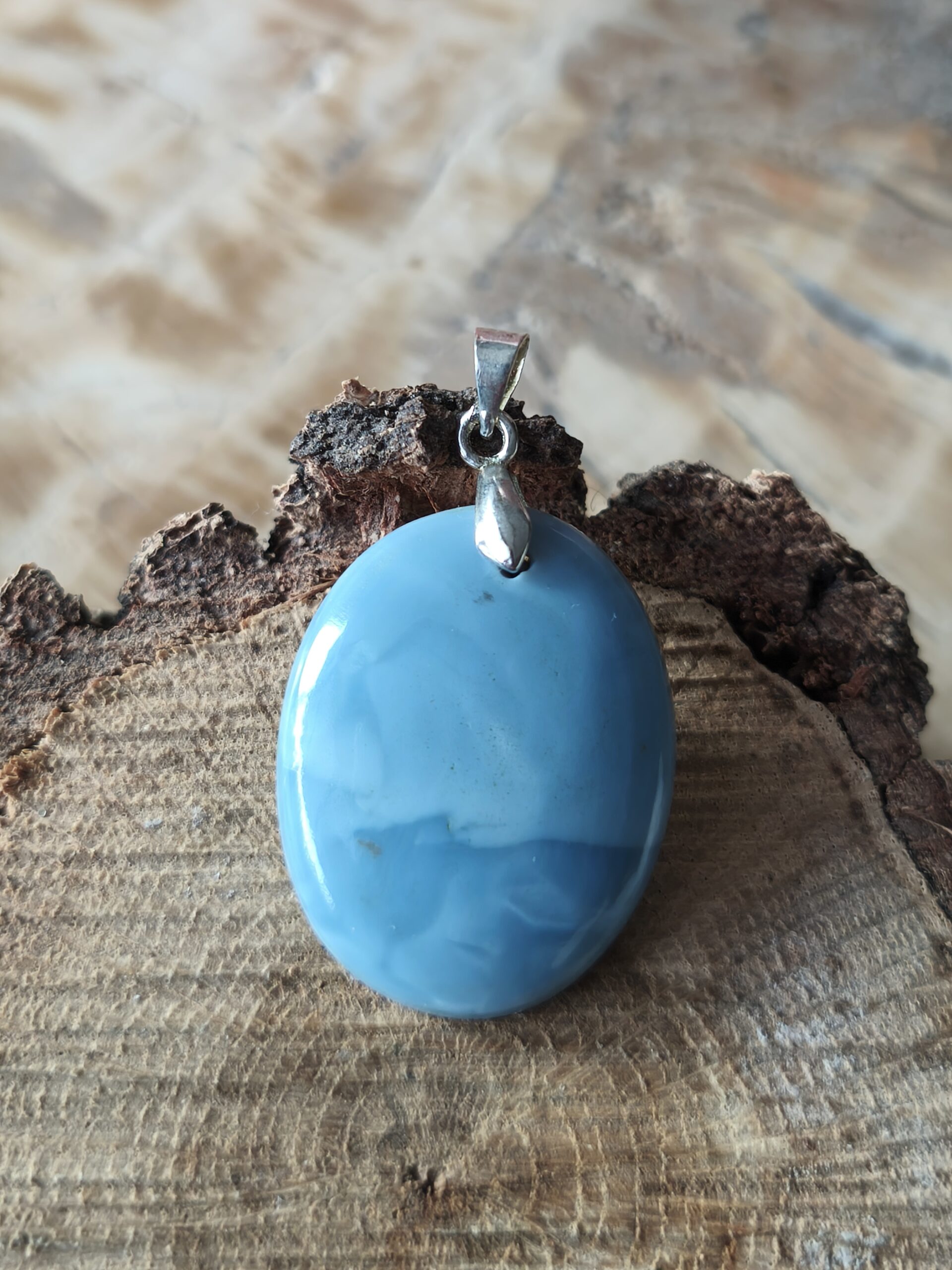 opale bleue pendentif ovale – Image 2