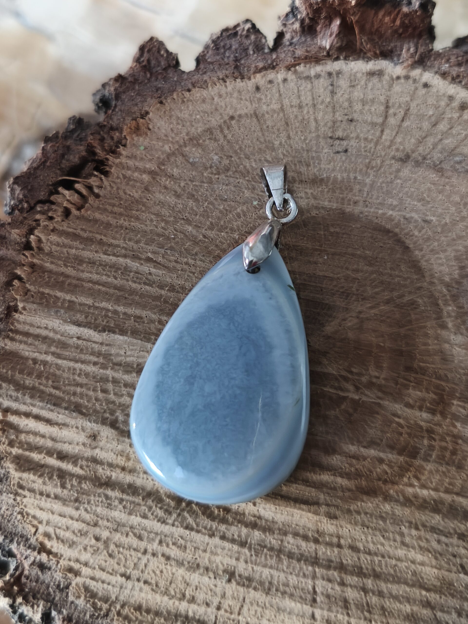 opale bleue pendentif goutte