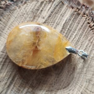 quartz hématoïde pendentif goutte