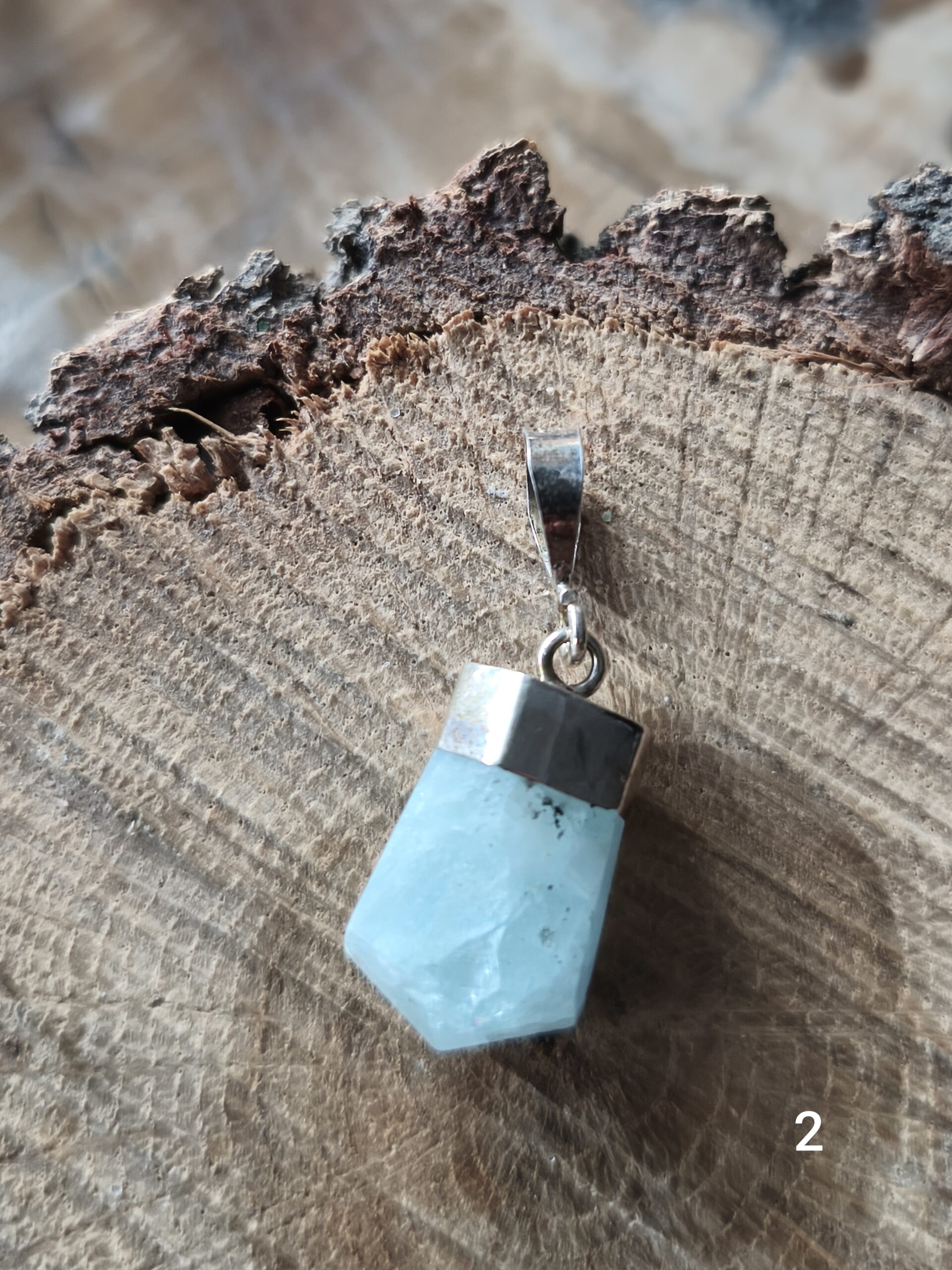 aigue-marine pendentif / argent