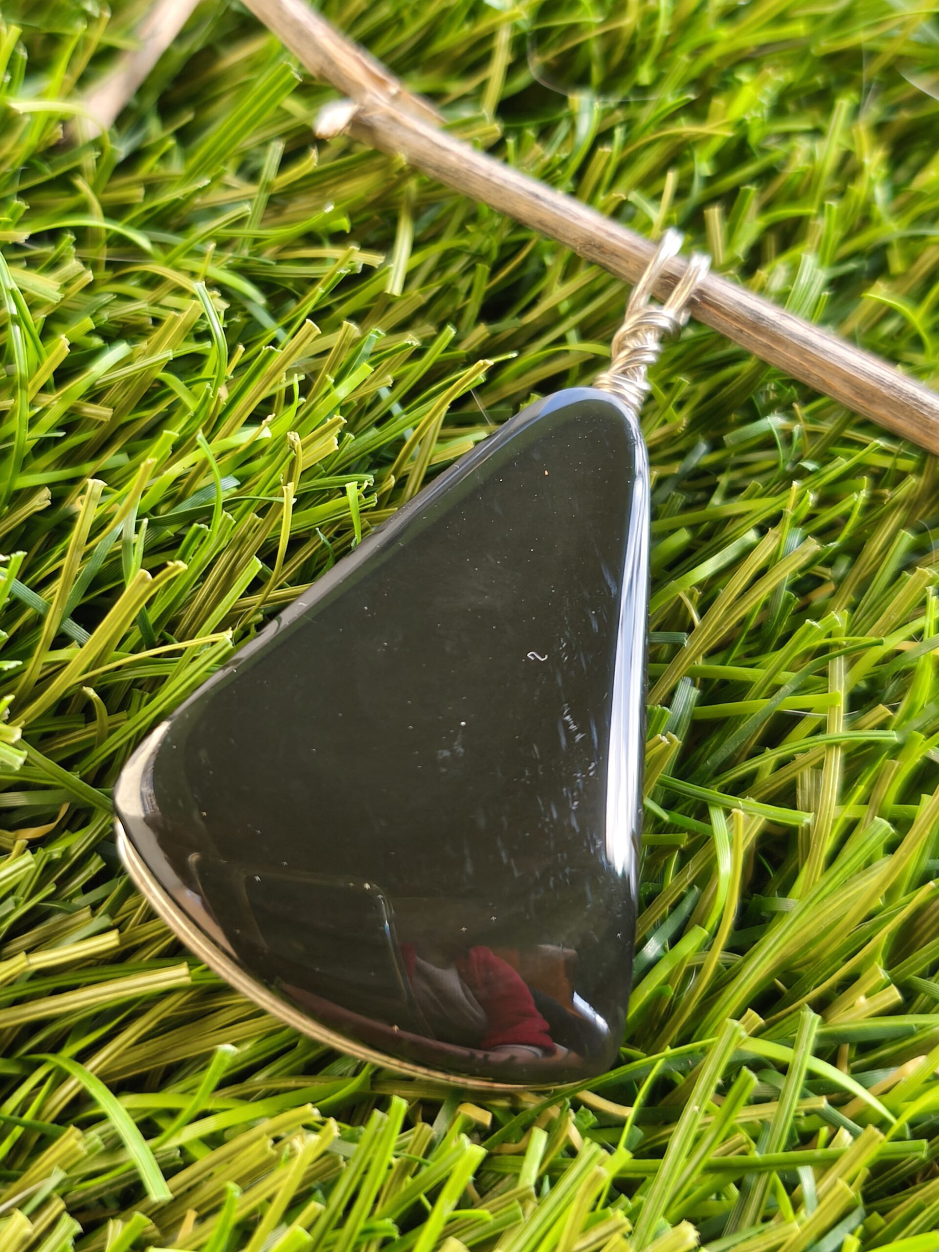 obsidienne oeil celeste pendentif