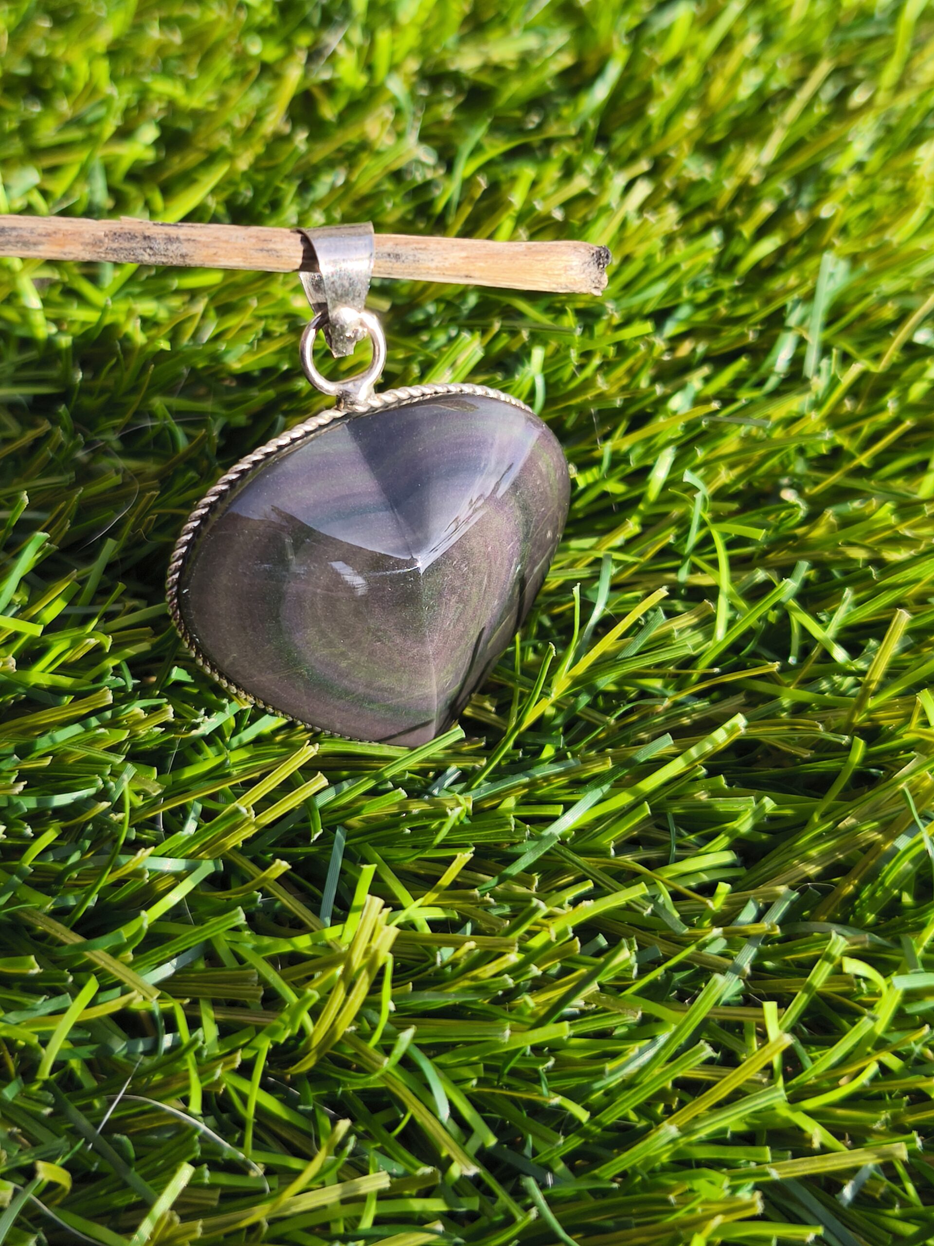 obsidienne oeil celeste pendentif coeur – Image 2