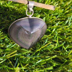obsidienne oeil celeste pendentif coeur