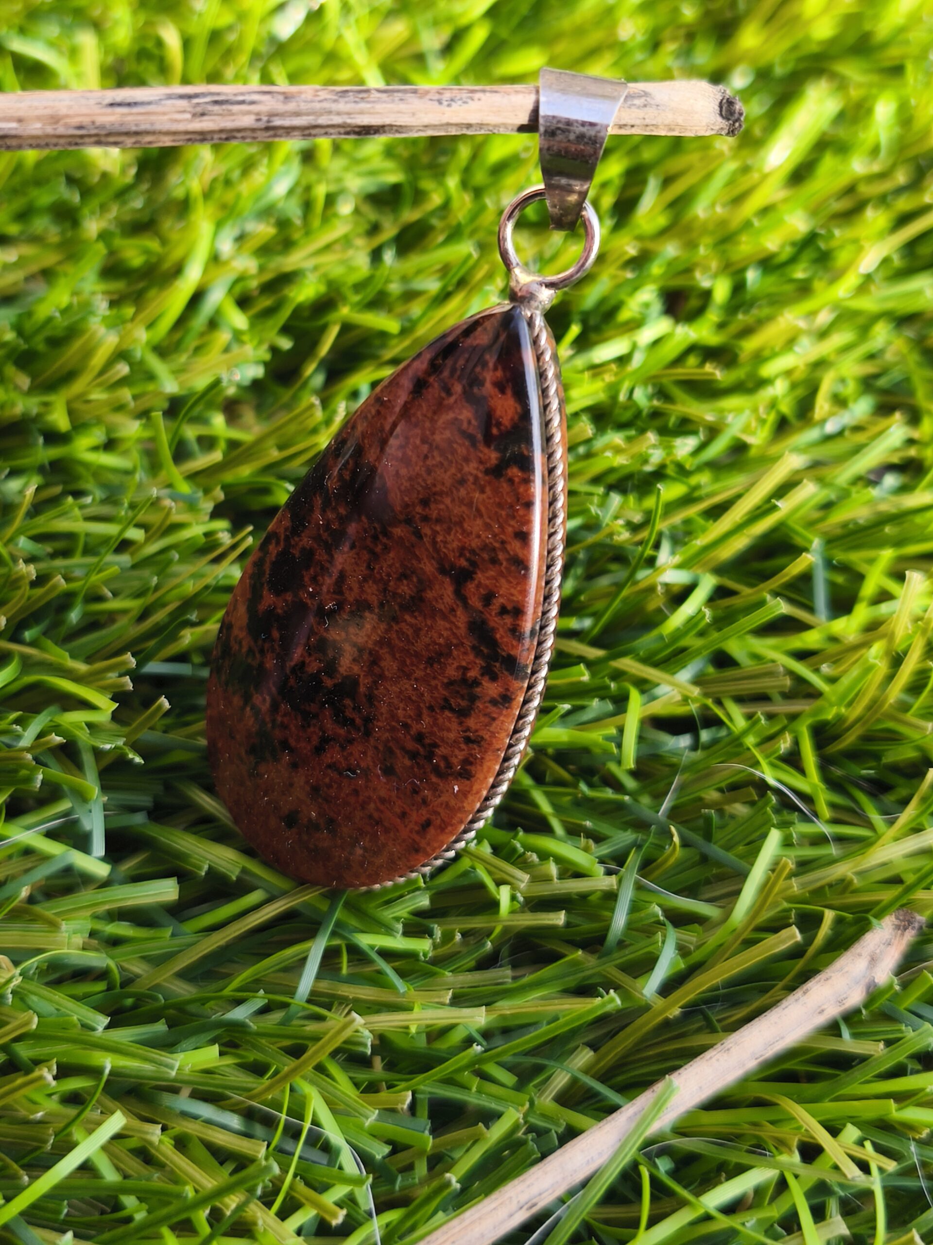 obsidienne acajou pendentif goutte – Image 2