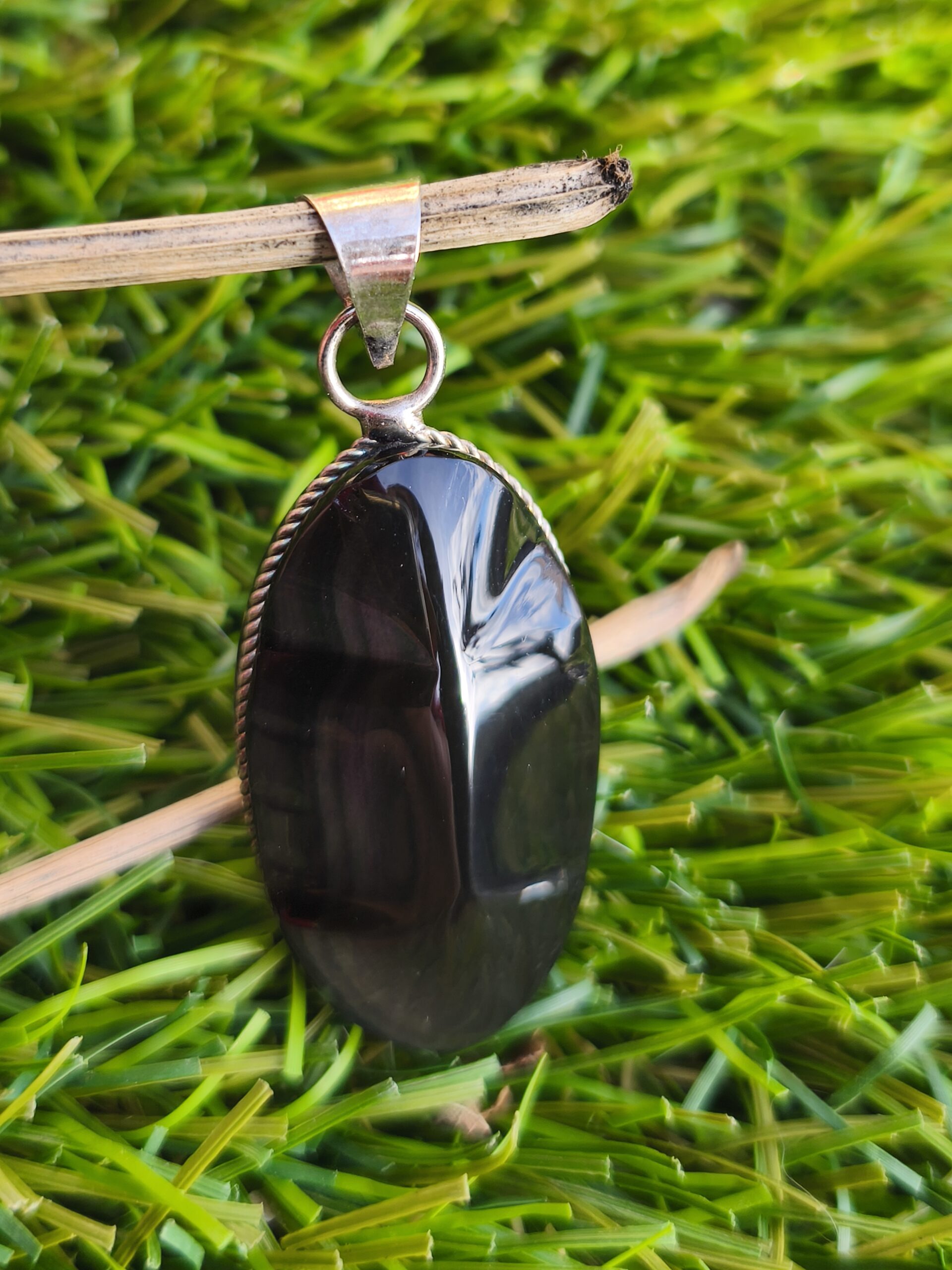 obsidienne oeil celeste pendentif vierge – Image 2